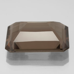 Quartzo fumê marrom natural 10,70ct, corte esmeralda, VS