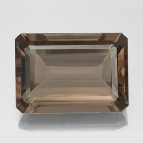 Quartzo fumê marrom natural 13,62ct, corte esmeralda, VS