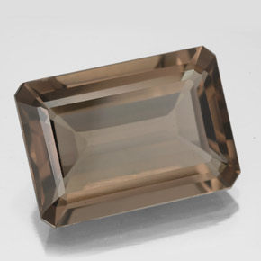 Quartzo fumê marrom natural 13,62ct, corte esmeralda, VS