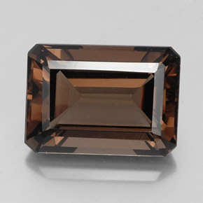 Quartzo fumê marrom natural 16,65ct, corte esmeralda, VS