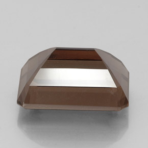 Quartzo fumê marrom natural 16,65ct, corte esmeralda, VS