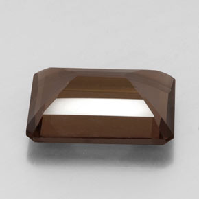 Quartzo fumê marrom natural 12,92ct, corte esmeralda, VVS-VS