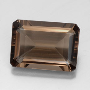 Quartzo fumê marrom natural 13,06ct, corte esmeralda, VVS-VS