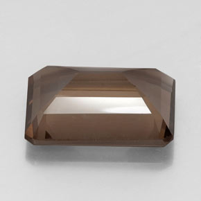 Quartzo fumê marrom natural 13,06ct, corte esmeralda, VVS-VS