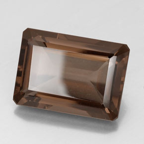 Quartzo fumê marrom natural 14,50ct, corte esmeralda, VVS-VS