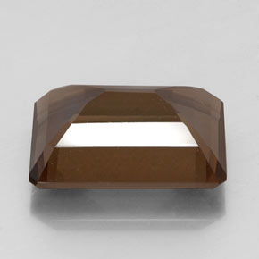 Quartzo fumê marrom natural 14,50ct, corte esmeralda, VVS-VS