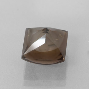 Quartzo fumê marrom natural 4,37ct, quadrado, transparente