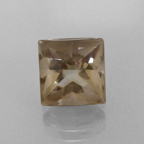 Quartzo fumê marrom natural 4,20ct, quadrado, transparente