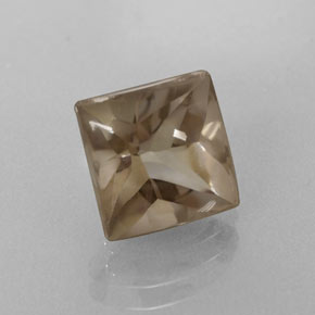 Quartzo fumê marrom natural 4,20ct, quadrado, transparente