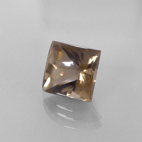 Quartzo fumê marrom natural 4,51ct, quadrado, transparente