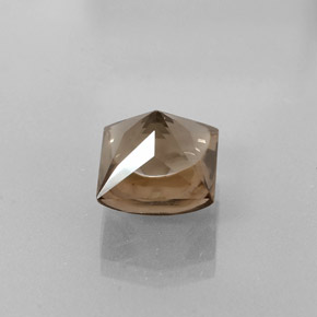 Quartzo fumê marrom natural 4,51ct, quadrado, transparente