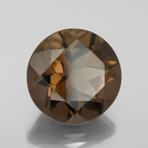 Quartzo fumê marrom natural 8,90ct, corte redondo, VS
