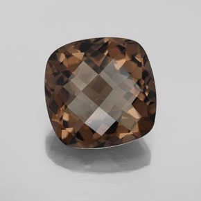 Quartzo fumê marrom natural 6,12ct, almofada cortada, VS