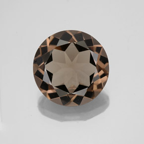 Quartzo fumê marrom natural 3,57ct, corte redondo, VVS