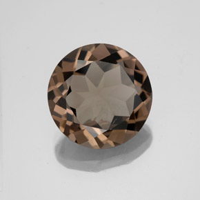 Quartzo fumê marrom natural 3,57ct, corte redondo, VVS
