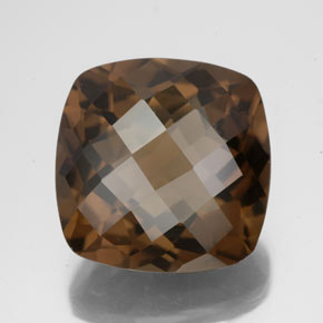Quartzo fumê marrom natural 8,19ct, almofada cortada, VS