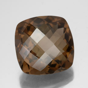 Quartzo fumê marrom natural 8,19ct, almofada cortada, VS