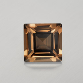 Quartzo fumê marrom natural 4,03ct, quadrado, VS