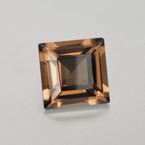 Quartzo fumê marrom natural 4,03ct, quadrado, VS