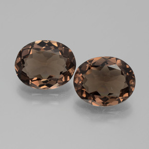 Pedras preciosas de quartzo fumê marrom natural de  ct, corte oval, VS