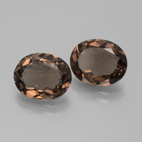 Pedras preciosas de quartzo fumê marrom natural de  ct, corte oval, VS