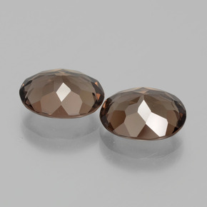 Pedras preciosas de quartzo fumê marrom natural de  ct, corte oval, VS