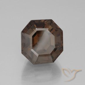 Quartzo Fumê Umber Brown Natural 9.97ct, Corte Octógono / Esmeralda, VVS-VS