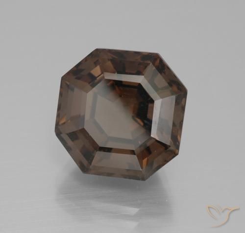 Quartzo Fumê Umber Brown Natural 10.20ct, Corte Octógono / Esmeralda, VVS-VS