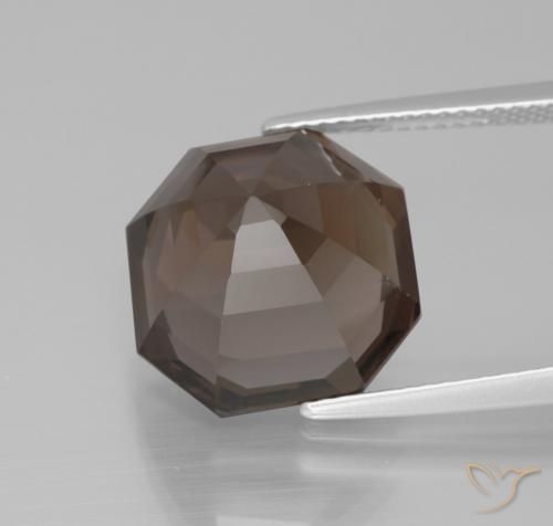 Quartzo Fumê Umber Brown Natural 10.20ct, Corte Octógono / Esmeralda, VVS-VS