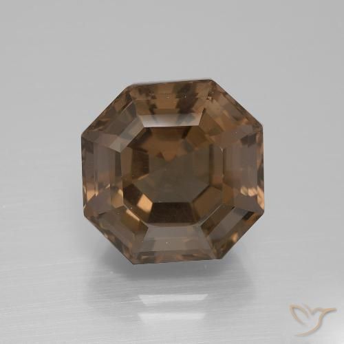 Quartzo Fumê Corte Asscher 8,89 quilates, 12,7 x 12,6 mm Do Brasil, Photo A