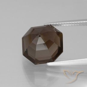 Quartzo Fumê Castanho médio Natural 8.10ct, Corte Octógono / Esmeralda, VS