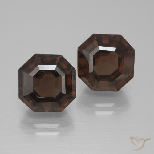 10.34ctw Natural Hickory Brown Quartzo Fumê, Corte Esmeralda, VVS-VS