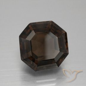 Quartzo Fumê Azul escuro Natural 7.77ct, Corte Octógono / Esmeralda, VVS
