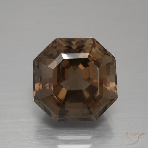 7.95ct Natural Castanho médio Quartzo Fumê, Corte Esmeralda, VVS-VS