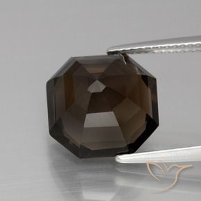 Quartzo Fumê Castanho médio Natural 7.47ct, Corte Octógono / Esmeralda, VVS-VS