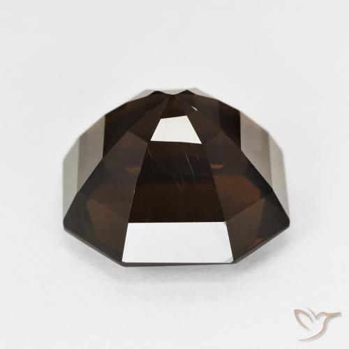 Quartzo Fumê Marrom escuro Natural 7.34ct, Corte Octógono / Esmeralda, VVS