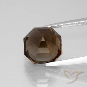 Quartzo Fumê Castanho médio Natural 4.60ct, Corte Octógono / Esmeralda, VVS