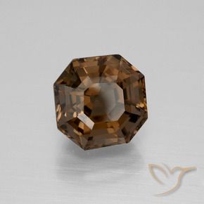 Quartzo Fumê Hickory Brown Natural 4.48ct, Corte Octógono / Esmeralda, VVS-VS