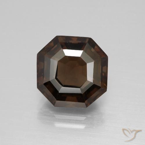 4.79ct Natural Umber Brown Quartzo Fumê, Corte Esmeralda, VVS-VS