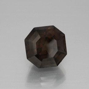 Quartzo fumê marrom natural 5,71ct, corte esmeralda, VVS-VS