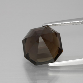 Quartzo fumê marrom natural 5,71ct, corte esmeralda, VVS-VS