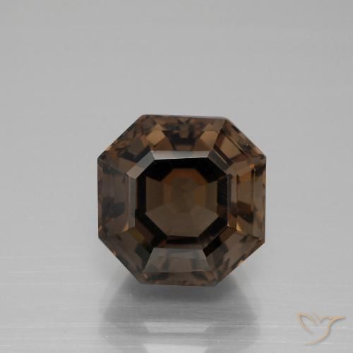 5.40ct Natural Marrom escuro Quartzo Fumê, Corte Esmeralda, VVS-VS