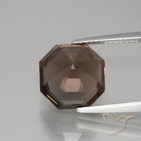 Quartzo Fumê Castanho médio Natural 5.40ct, Corte Octógono / Esmeralda, VS