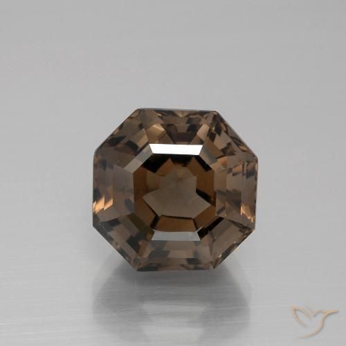 5.58ct Natural Castanho médio Quartzo Fumê, Corte Esmeralda, VVS-VS