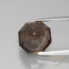 Quartzo Fumê Castanho médio Natural 5.58ct, Corte Octógono / Esmeralda, VVS-VS