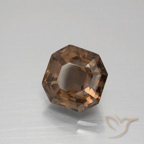 Quartzo Fumê Castanho médio Natural 3.71ct, Corte Octógono / Esmeralda, VS