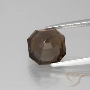Quartzo Fumê Castanho médio Natural 3.71ct, Corte Octógono / Esmeralda, VS