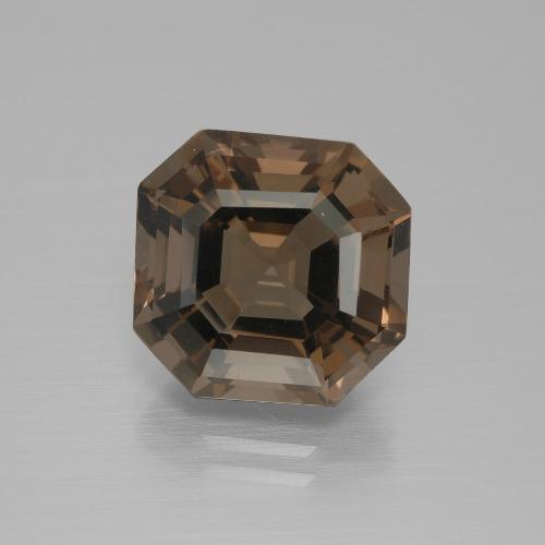 Quartzo fumê marrom natural 7,27ct, corte esmeralda, VVS