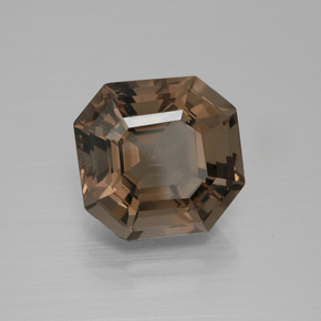 Quartzo fumê marrom natural 7,27ct, corte esmeralda, VVS