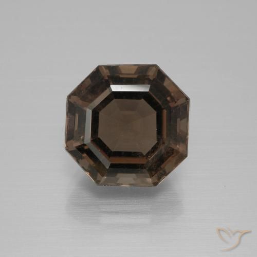 6.56ct Natural Azul escuro Quartzo Fumê, Corte Esmeralda, VS